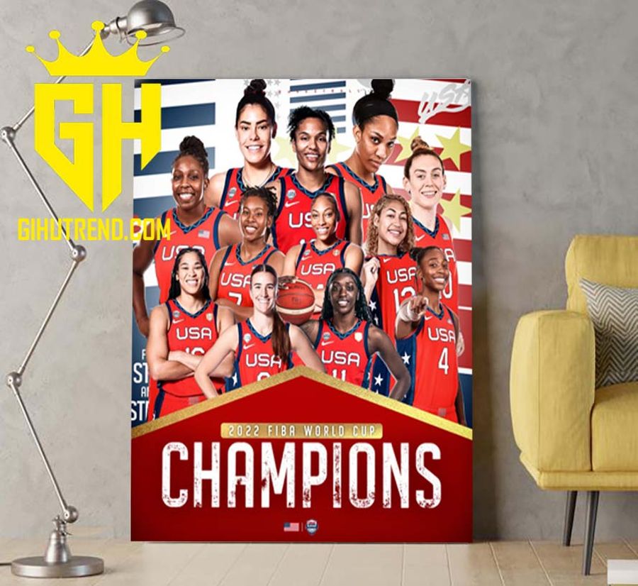 USA Basketball 2022 FIBA World Cup Champions Poster Canvas