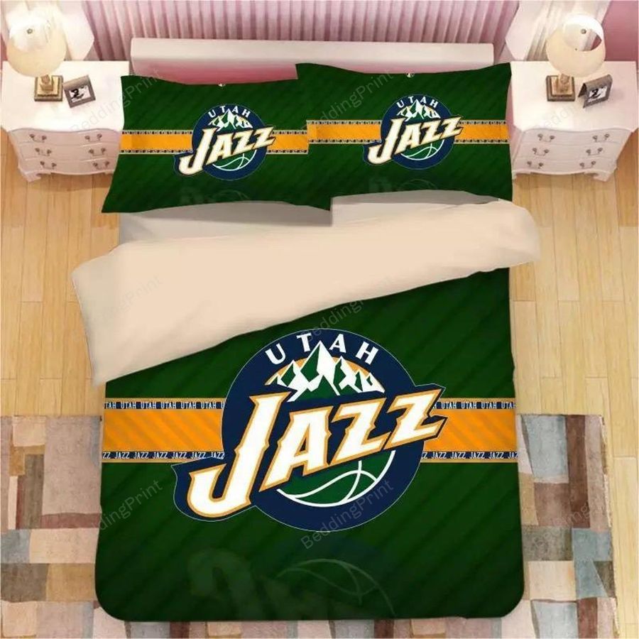 Utah Jazz Bedding Set, Custom Name Utah Jazz Duvet Covers, Jazz NBA Bedding Set, NBA Bedding Set,Jazz Nba Fans Gift, Nba Lovers Gift NG Bd5