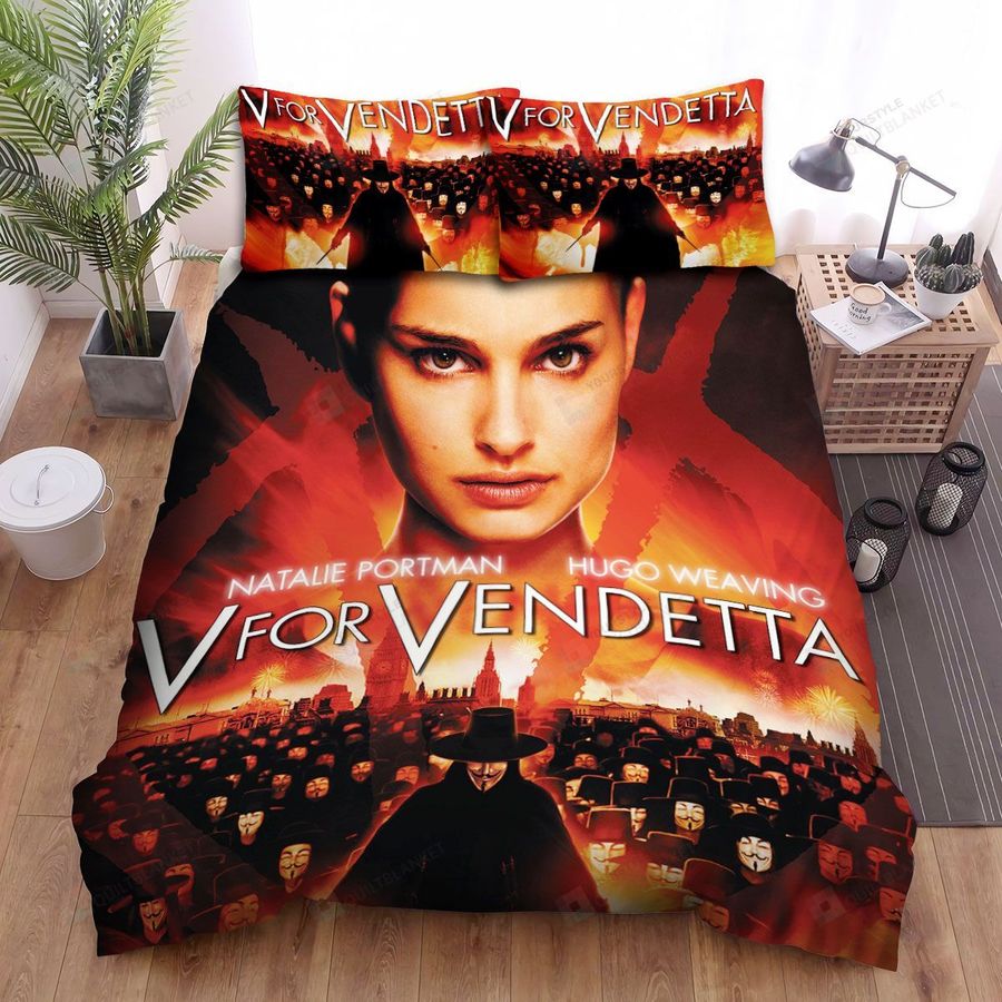 V For Vendetta Movie Poster Bed Sheets Spread Duvet Cover Bedding Sets
