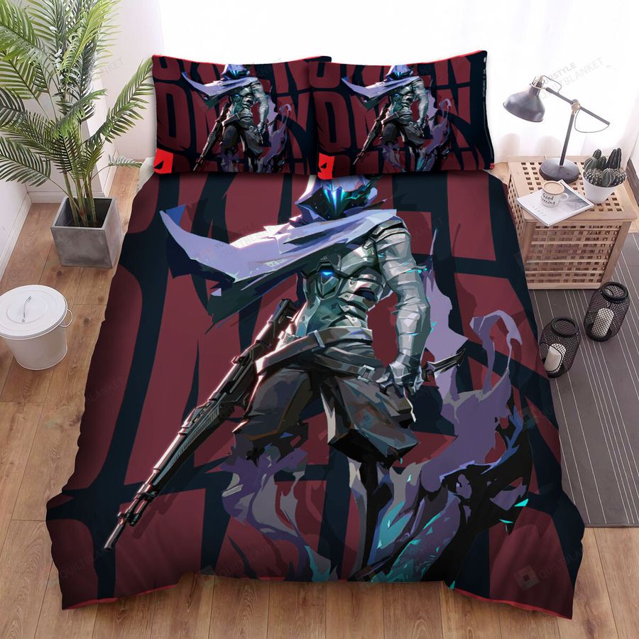 Valorant Agent Omen From The Shadows Artwork Bed Sheets Spread Duvet Cover Bedding Sets