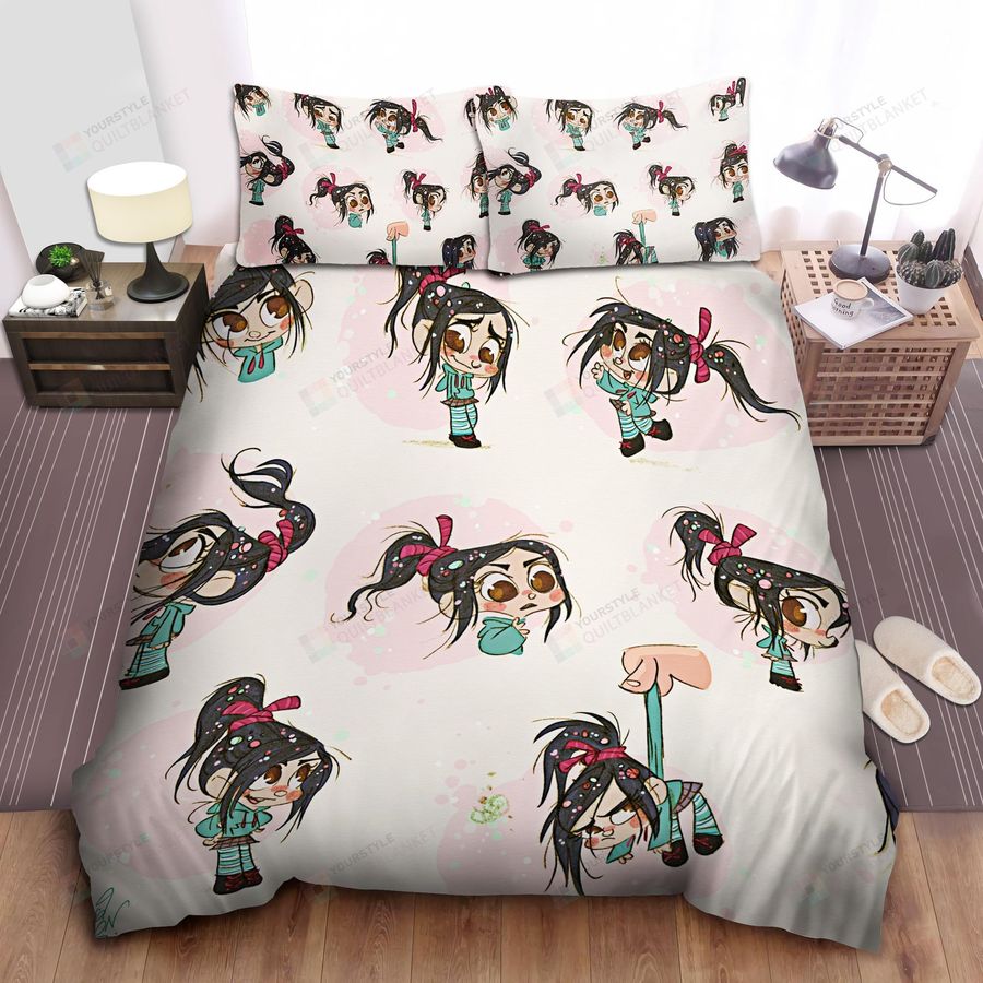 Vanellope Adorable Emotions Drawing Bed Sheet Spread Duvet Cover Bedding Sets
