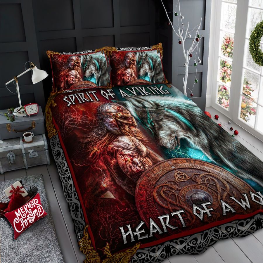 Viking Spirit Of A Viking Heart Of A Wolf Cotton Bed Sheets Spread Comforter Duvet Cover Bedding Sets