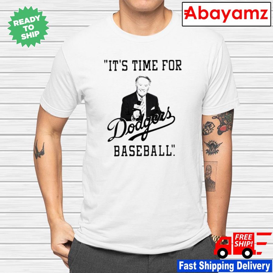 Vin Scully it's time for Dodgers baseball shirt