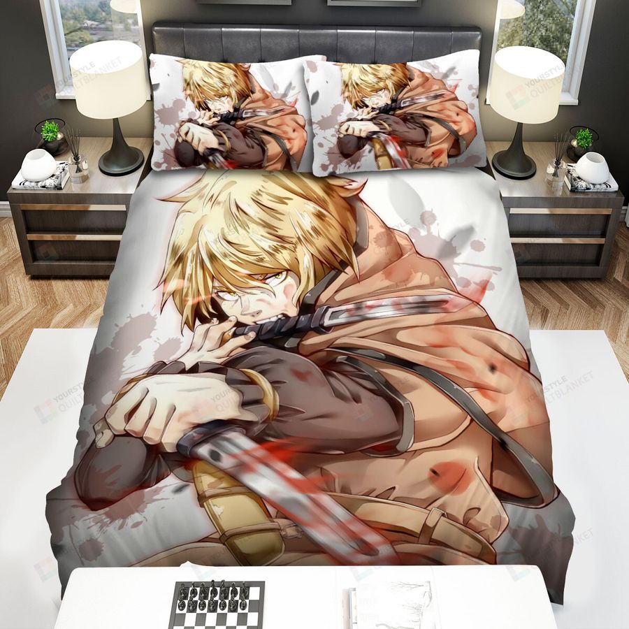 Vinland Saga Thorfinn Fighting With The Knife Bed Sheets Spread Comforter Duvet Cover Bedding Sets