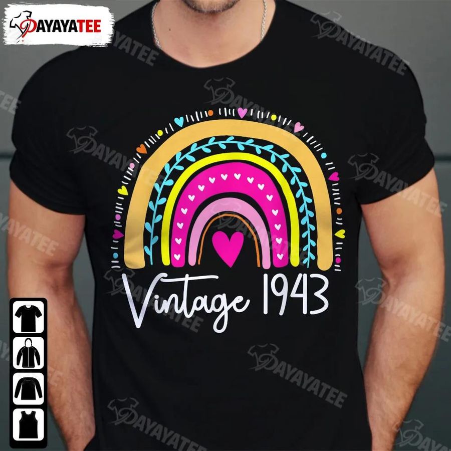 Vintage 1943 Limited Edition Shirt Funny Rainbow 80Th Birthday Gifts