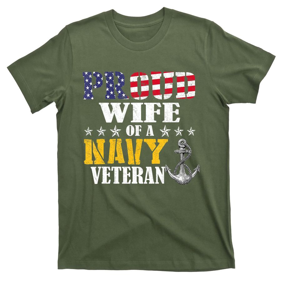 Vintage Proud Wife Of A Navy For Veteran T-Shirts