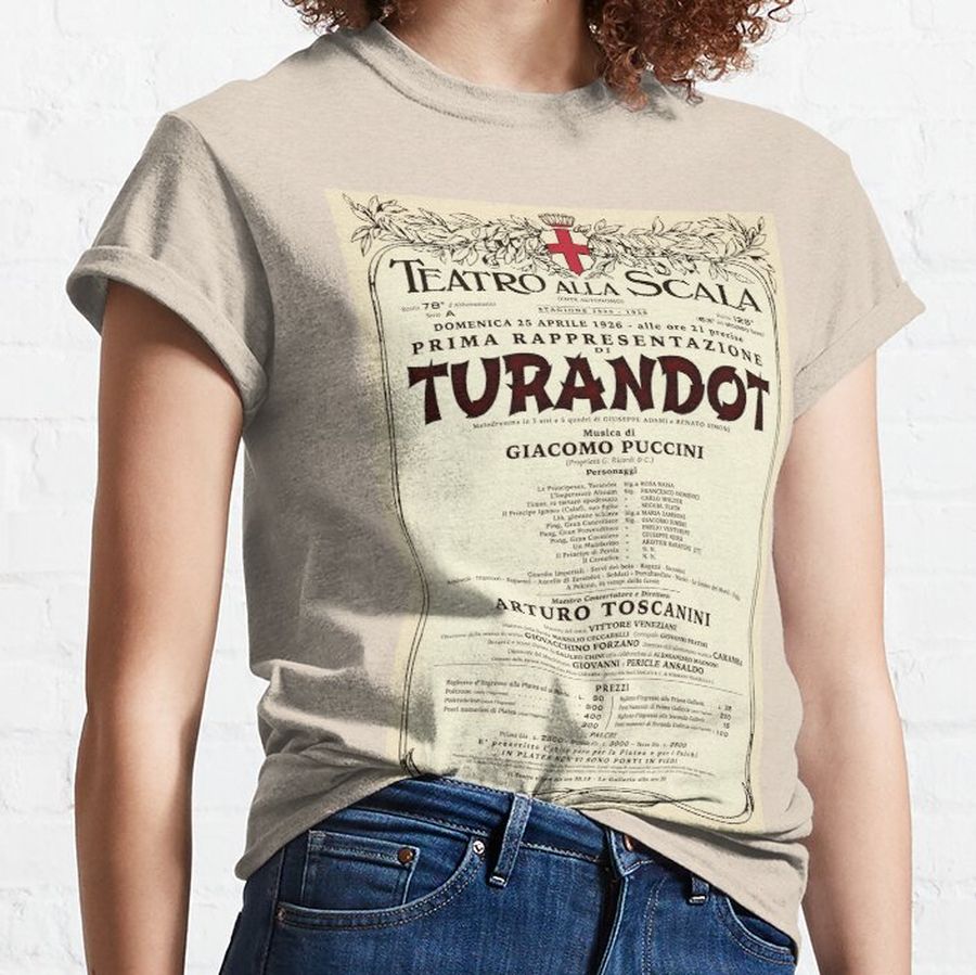 Vintage-Style La Scala Turandot Opera Poster Classic T-Shirt