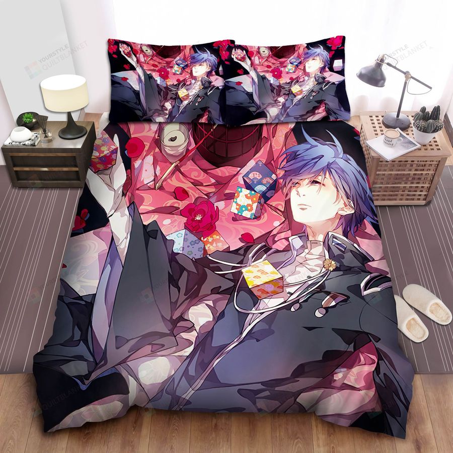 Vocaloid Kaito Crescent Moon Bed Sheets Spread Comforter Duvet Cover Bedding Sets
