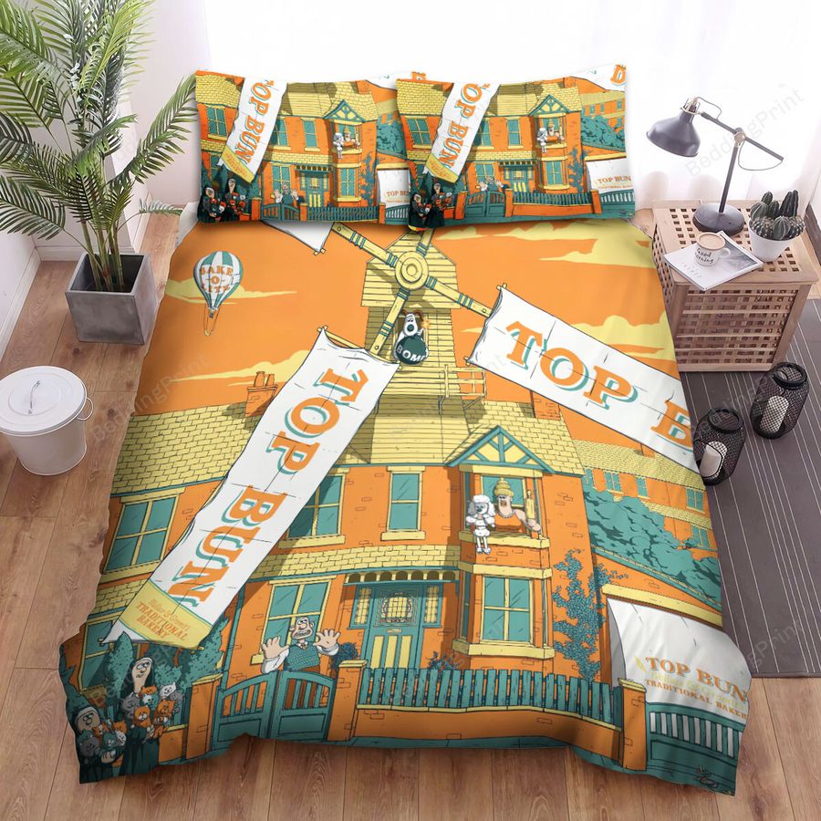 Wallace And Gromit In Loaf And Death Key Art Bed Sheets Spread Duvet Cover Bedding Sets