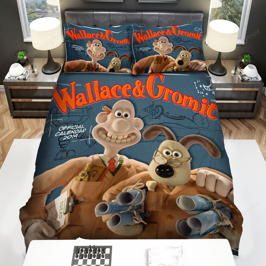 Wallace And Gromit The Two Inventors Bed Sheets Spread Duvet Cover Bedding Sets
