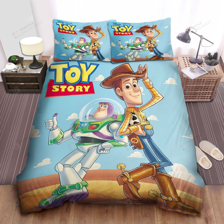 Walt Disney Toy Story Woody &Amp Buzz Lightyear In 3D Artwork Bed Sheets Spread Comforter Duvet Cover Bedding Sets