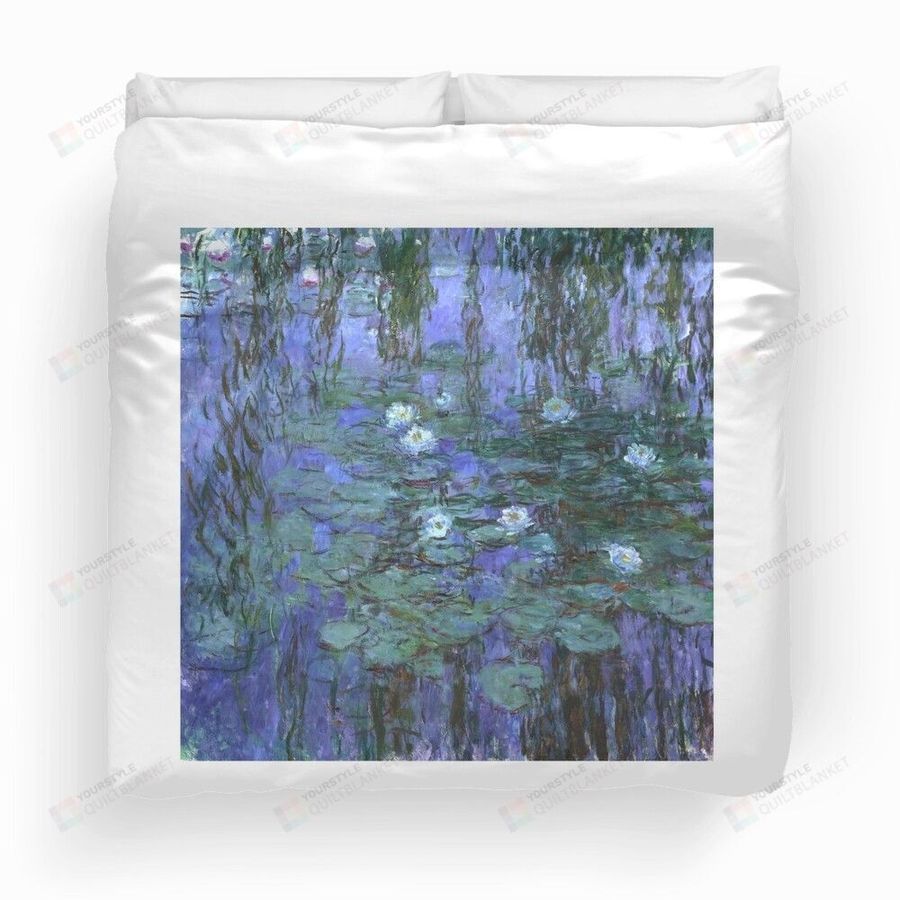 Water Lilies Painting By Claude Monet Fine Art Bedding Set (Duvet Cover &Amp Pillow Cases)