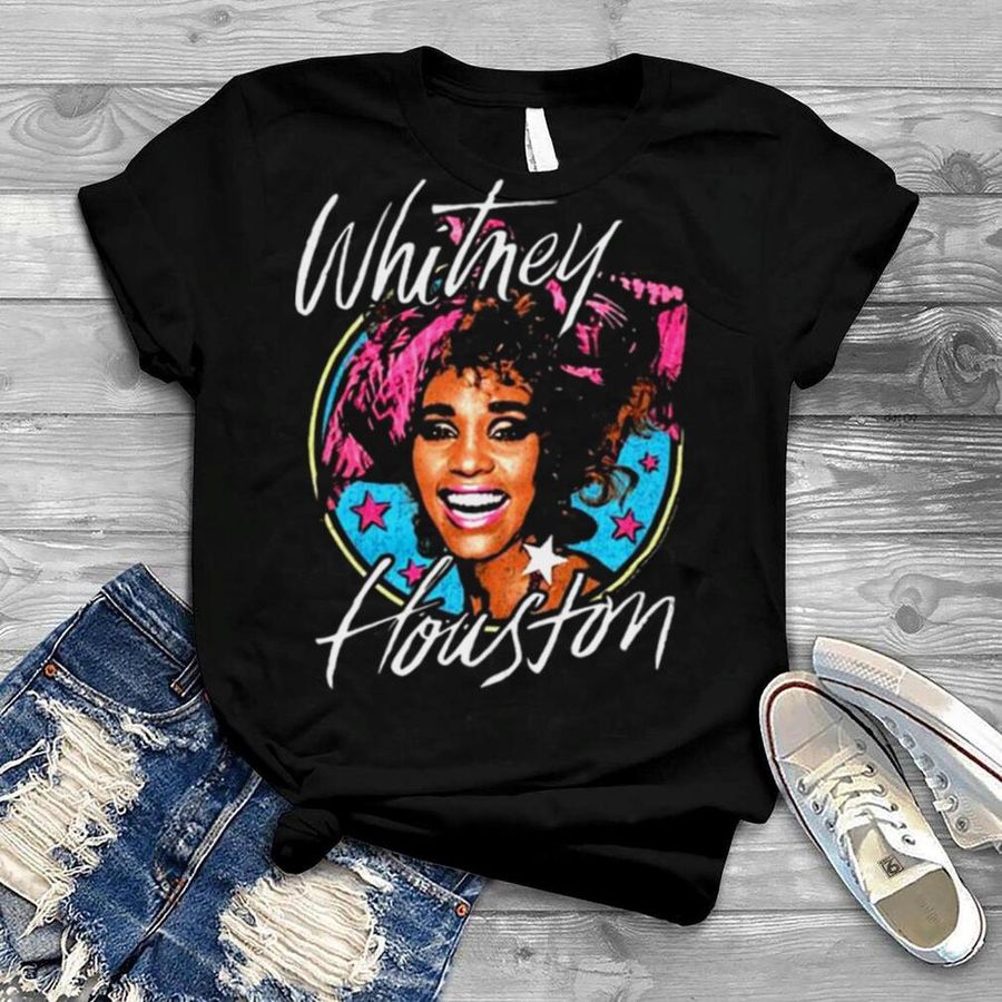 Whitney Houston Stars Black Shirt