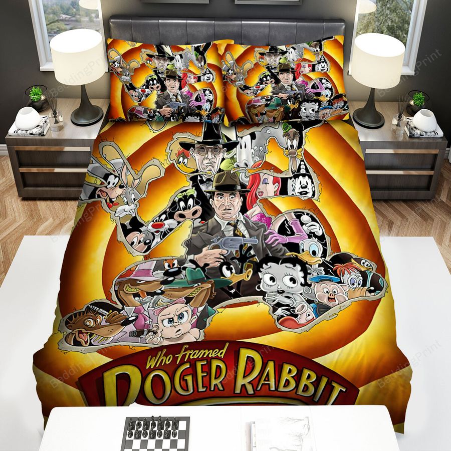 Who Framed Roger Rabbit Movie Poster 4 Bed Sheets Spread Comforter Duvet Cover Bedding Sets