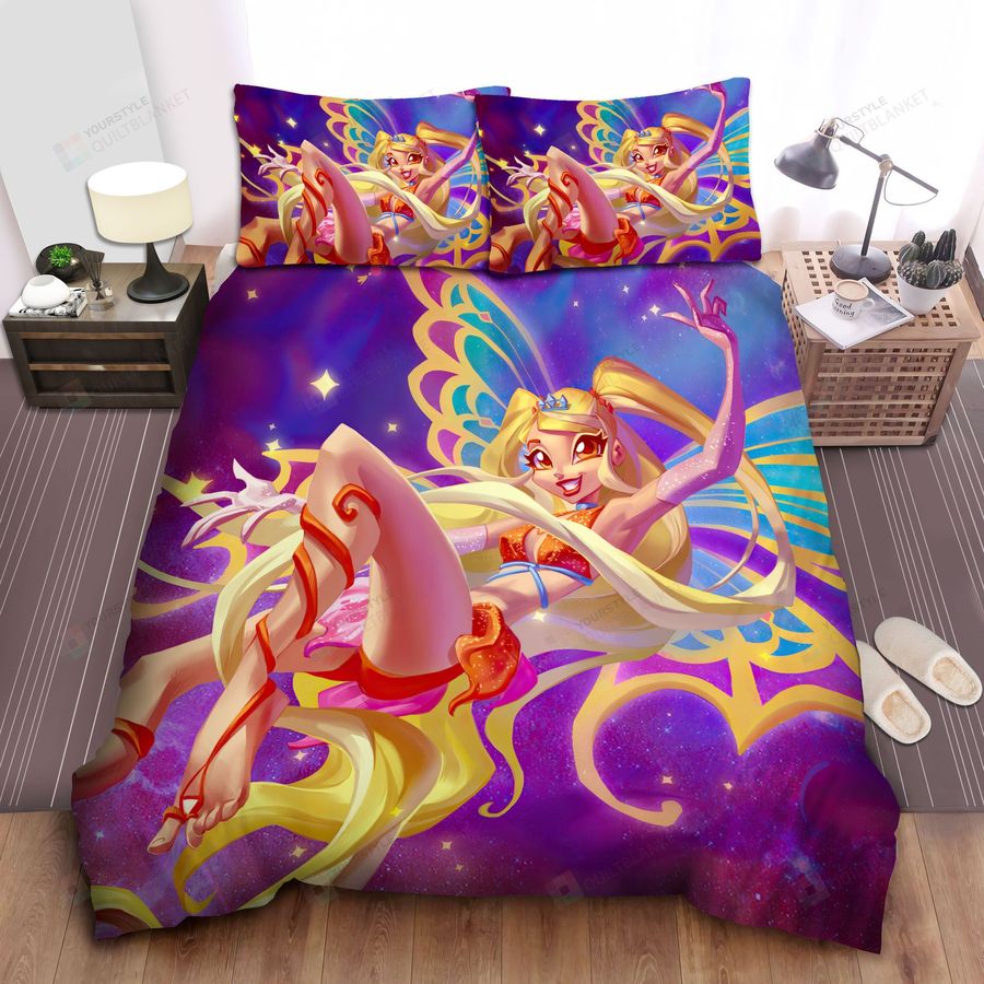 Winx Club, Princess Stella With Butterfly Wings Bed Sheets Spread Comforter Duvet Cover Bedding Sets