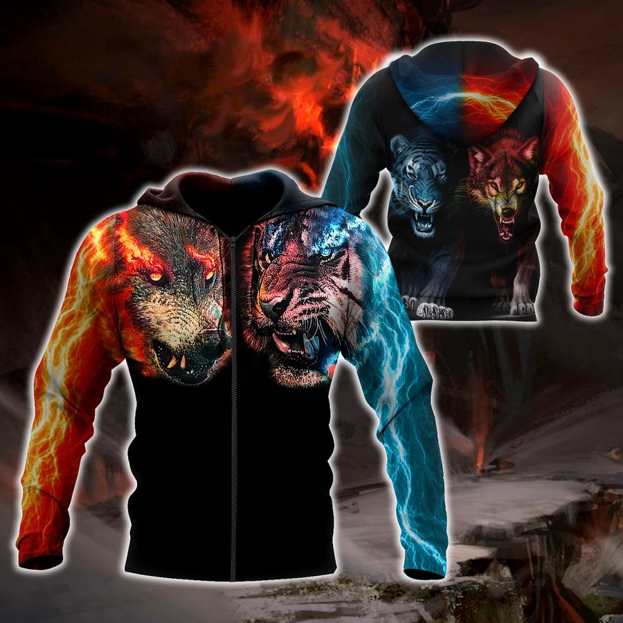 Wolf tiger 3D hoodie shirt for men and women MHST1010205
