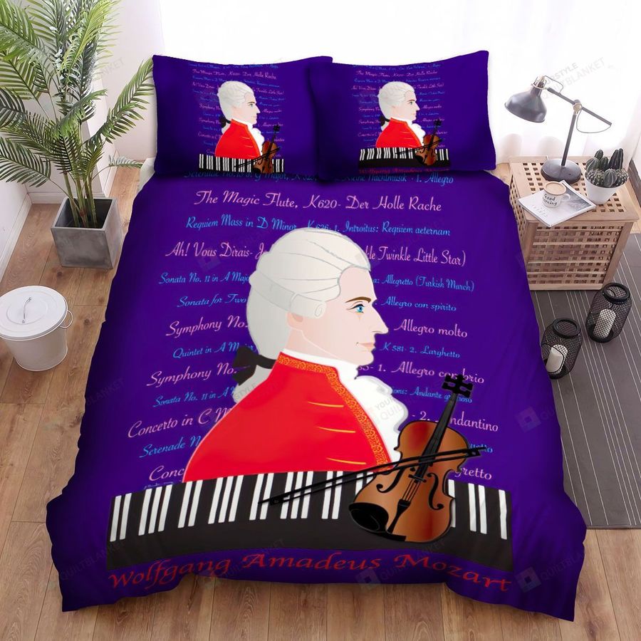 Wolfgang Amadeus Mozart Simple Art Bed Sheets Spread Comforter Duvet Cover Bedding Sets