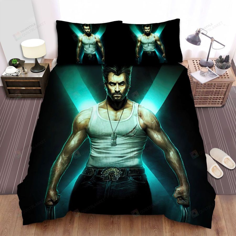 Wolverine Green X Letter Background Bed Sheets Spread Comforter Duvet Cover Bedding Sets
