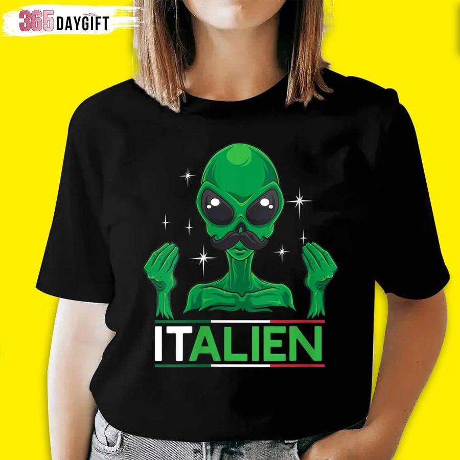 Womens Funny Italian Alien Pun Italy Hand Gesture Hand Gesture T Shirt
