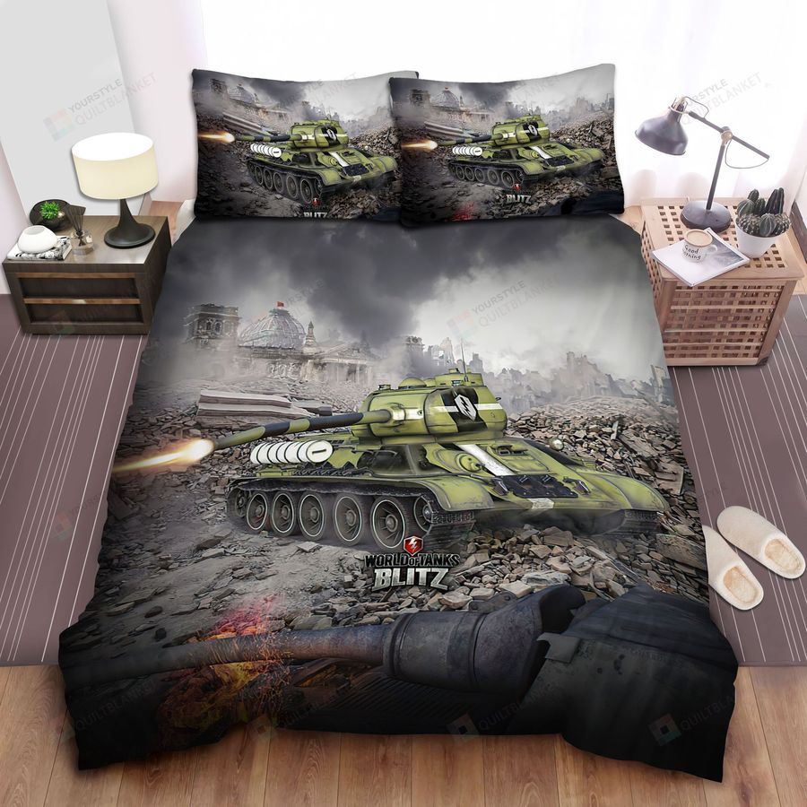 World Of Tanks Blitz Firing Tank Bed Sheets Spread Comforter Duvet Cover Bedding Sets
