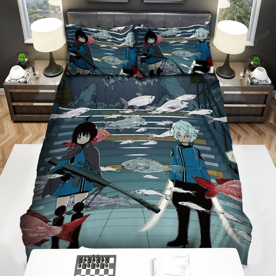World Trigger Tamakoma Second &Amp The Fishes Bed Sheets Spread Duvet Cover Bedding Sets