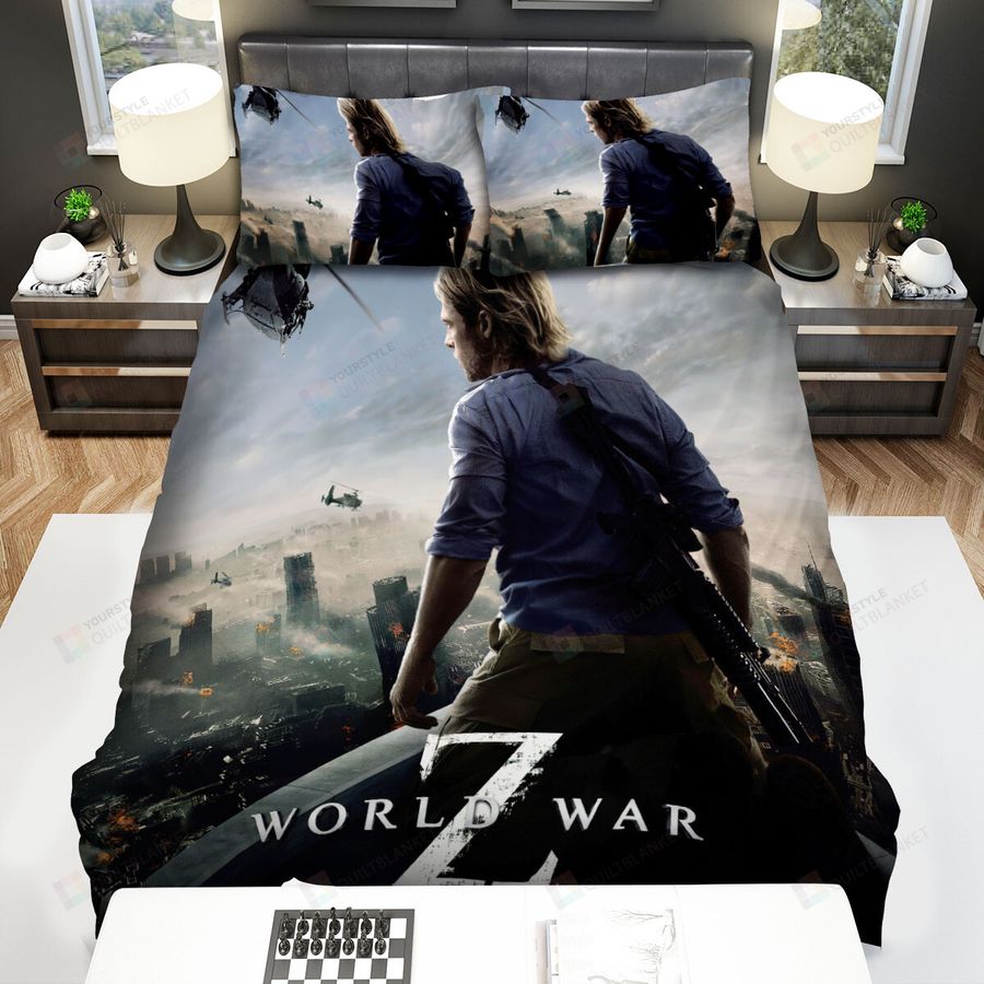 World War Z Movie Poster Bed Sheets Spread Comforter Duvet Cover Bedding Sets Ver 18