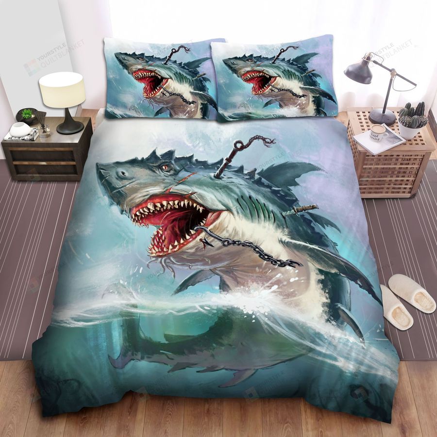 Wounded Shark Bed Sheets Spread Comforter Duvet Cover Bedding Sets