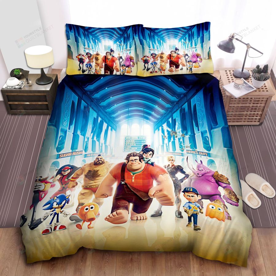 Wreck It Ralph Characters Hero Walking Pose Bed Sheet Spread Duvet Cover Bedding Sets
