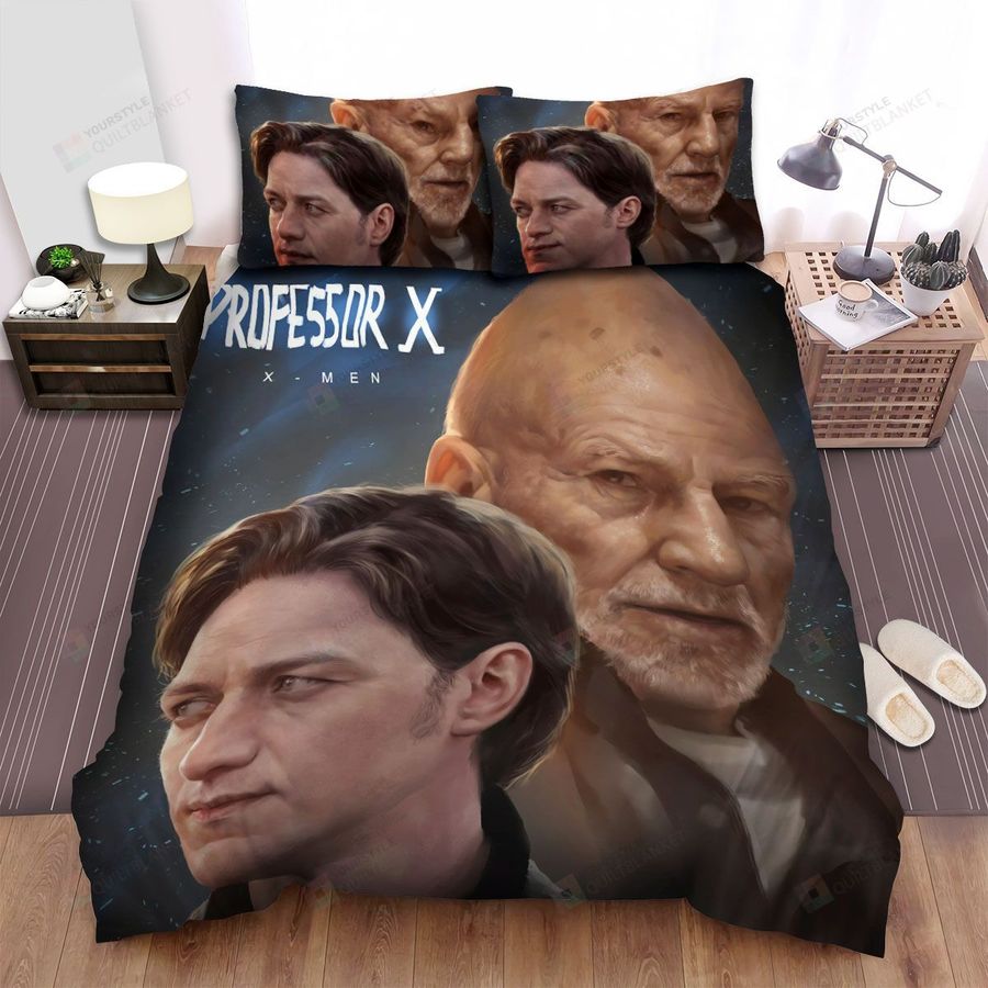 X Men Professor X Young And Old Version Artwork Bed Sheets Spread Duvet Cover Bedding Sets
