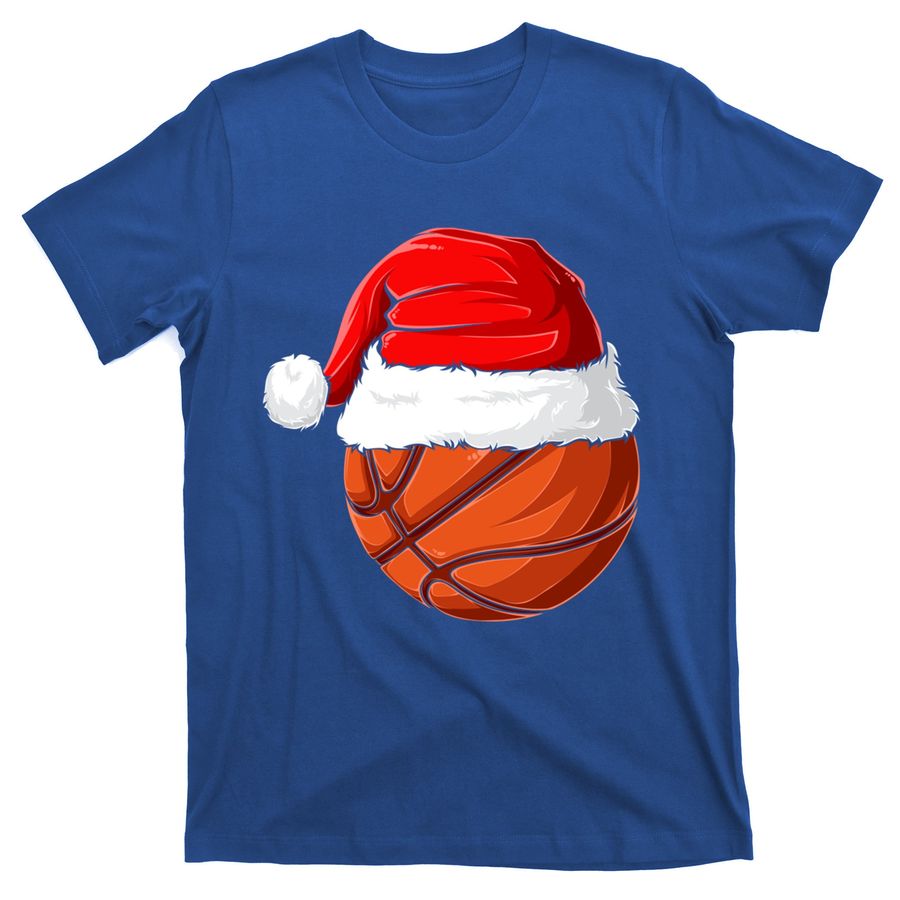 Xmas Santa Hat Christmas Basketball Gift T-Shirts