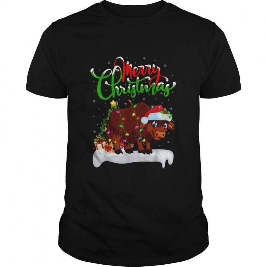 Yak Animal Xmas Lighting Yak Christmas Sweater T Shirt