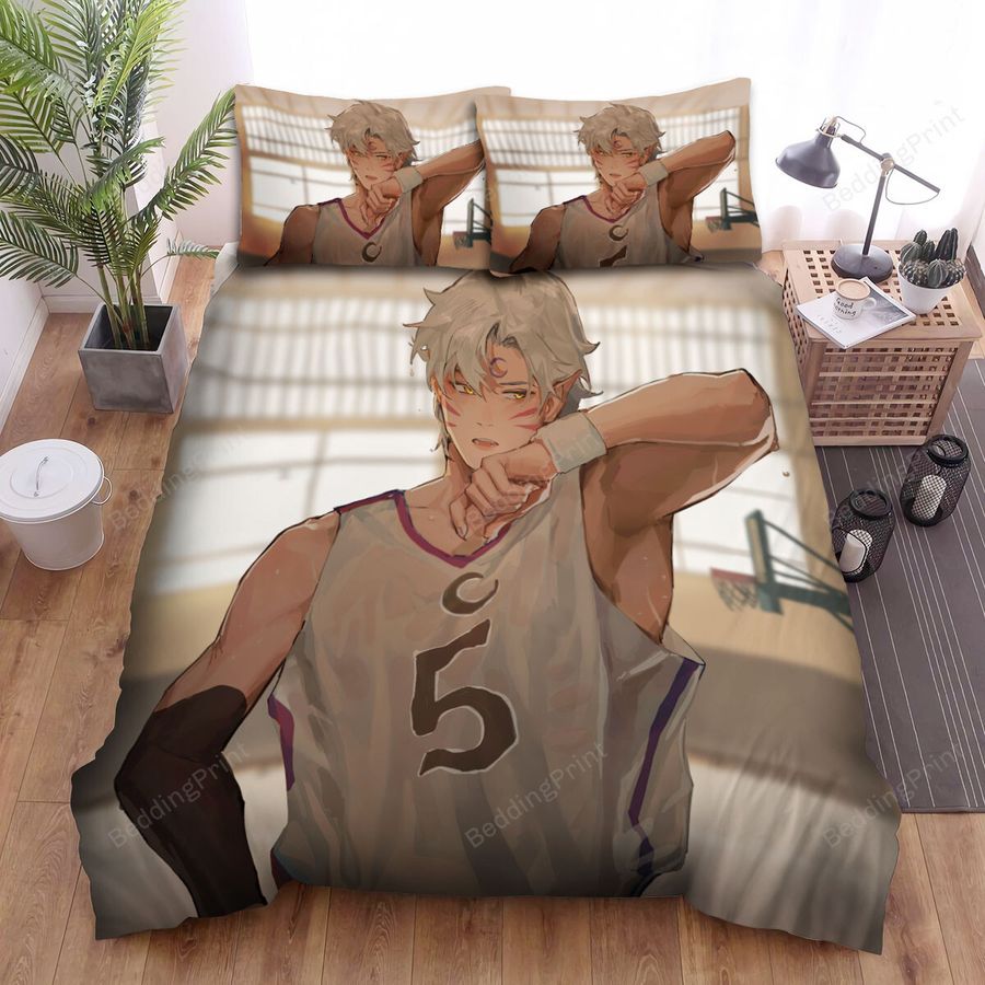 Yashahime Princess Half Demon Sesshomaru In Basketball Uniform Artwork Bed Sheets Spread Duvet Cover Bedding Sets