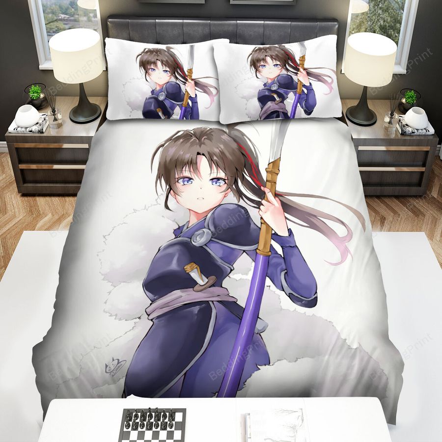 Yashahime Princess Half Demon Setsuna &Amp Her Naginata Illustration Bed Sheets Spread Duvet Cover Bedding Sets