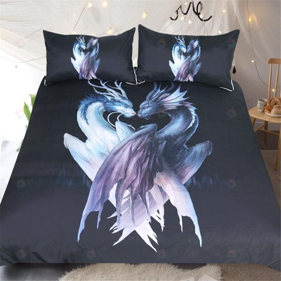 Yin Yang Dragons Black By Jojoesart Cotton Bed Sheets Spread Comforter Duvet Cover Bedding Sets