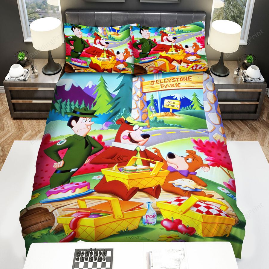 Yogi Bear's Picnic In Jellystone National Park Bed Sheets Spread Duvet Cover Bedding Sets