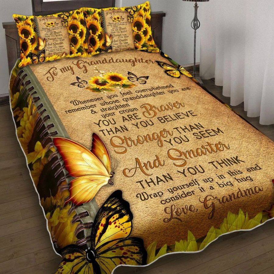 You Are Braver Than You Believe Sunflower Quilt Bedding Set