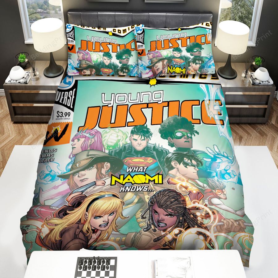 Young Justice What Naomi Knows Spells Trouble For Superboy Bed Sheets Spread Comforter Duvet Cover Bedding Sets