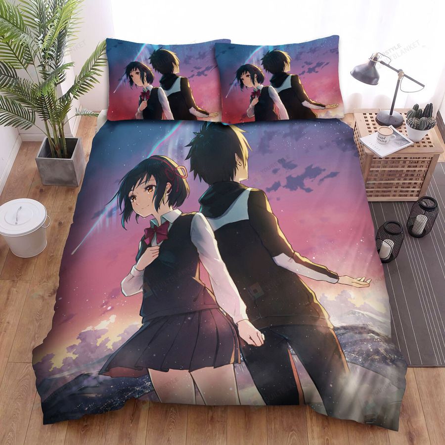 Your Name Kimi No Na Wa Beautiful Sunset Sky Bed Sheets Spread Comforter Duvet Cover Bedding Sets