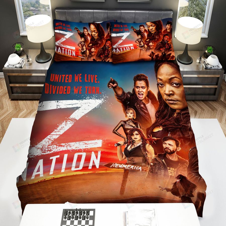 Z Nation United We Live Divided We Turn Movie Poster Bed Sheets Spread Comforter Duvet Cover Bedding Sets