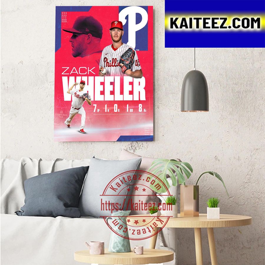 Zack Wheeler Of Philadelphia Phillies Game 1 In MLB Postseason 2022 Art Decor Poster Canvas