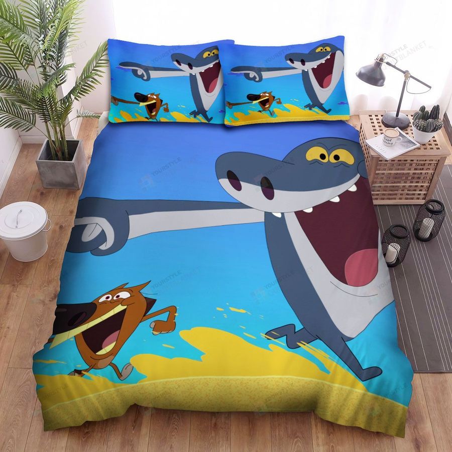 Zig And Sharko Making Fun Bed Sheets Spread Duvet Cover Bedding Sets