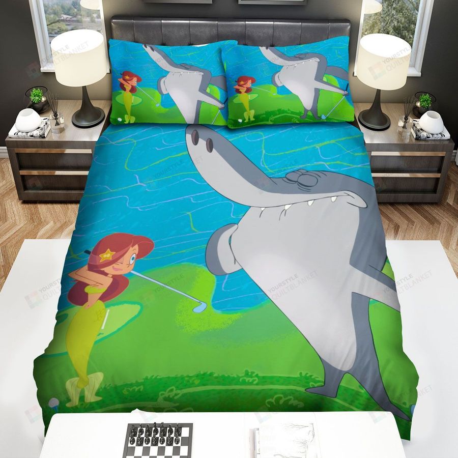 Zig And Sharko Marina Plays With Sharko Bed Sheets Spread Duvet Cover Bedding Sets