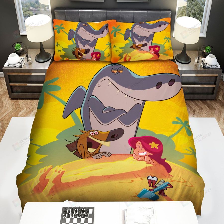 Zig And Sharko Play Together Bed Sheets Spread Duvet Cover Bedding Sets