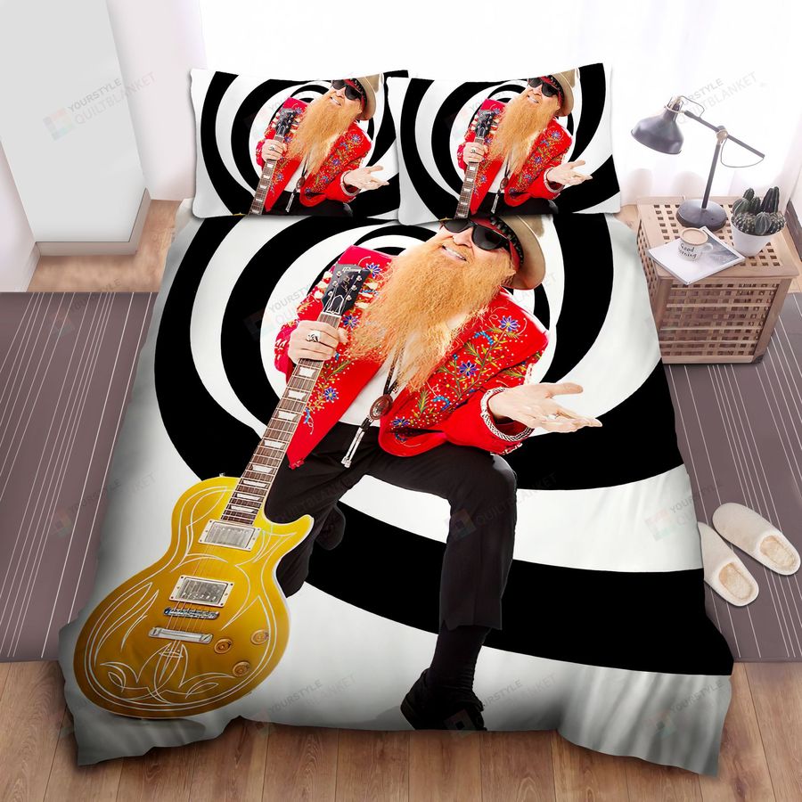 Zz Top, Billy Gibbons Red Jacket Bed Sheets Spread Duvet Cover Bedding Sets